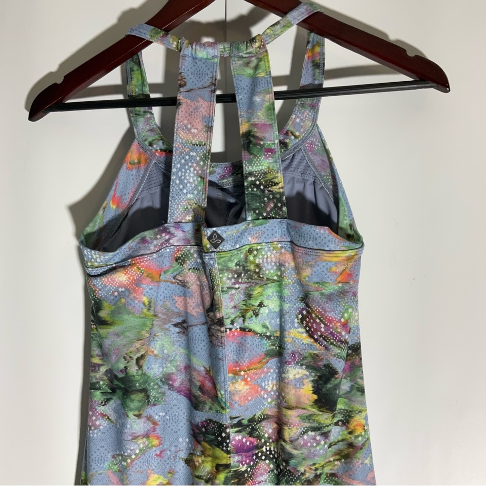 Prana Cantine Dress Blue Graceful Stretch Halter Double Strap back Round Neck XS - Picture 9 of 16